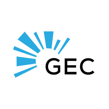 GEC letter logo. GEC blue image on white background and black letter. GEC technology  Monogram logo design for entrepreneur and business. GEC best icon.
