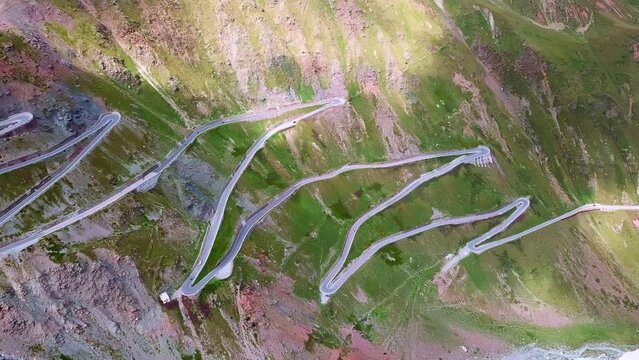 Aerial view of passo dello stelvio mountain pass