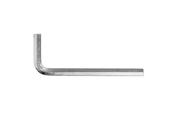 Hex key isolated on white background. Hex wrench close-up.