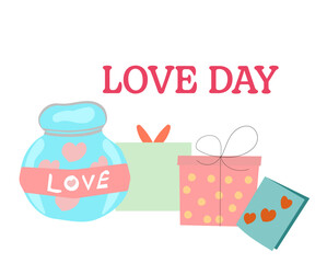 Love day vector concept design 