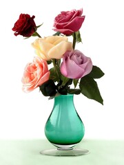 posy of pretty roses isolated close up