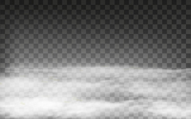 White vector cloudiness ,fog or smoke on dark checkered background.Cloudy sky or smog over the city.Vector illustration.
