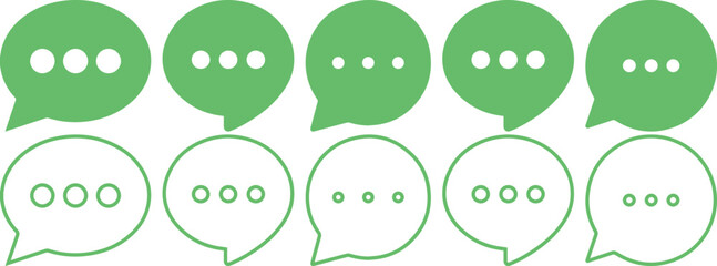 Obraz premium Speech bubbles icons design. cartoon speech bubble set. Empty comics sign collection. Talk and think set