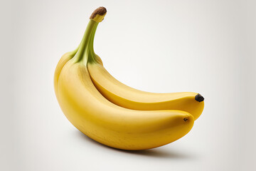 banana with clipping path and full depth of field, isolated on white. Generative AI