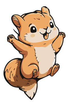 Squirrel, Eichhörnchen, Eichhoernchen, Cute Animal , Kawaii, vector, Childrens Room, Kids Room, Comic, Cartoon, Sqirrel, 