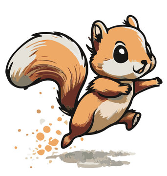 Squirrel, Eichhörnchen, Eichhoernchen, Cute Animal , Kawaii, vector, Childrens Room, Kids Room, Comic, Cartoon, Sqirrel, 