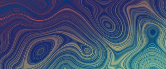 Multicolor background with spread liquify flow. Digital blurred blue tones background with spread liquid flow for design. seamless pattern with green blue white and purple stripes. Marble texture.