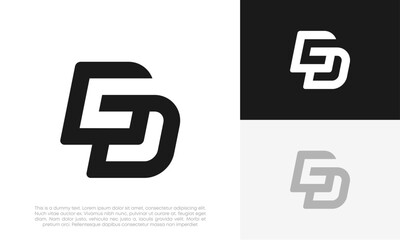 letter GD or DG initial logo design vector	