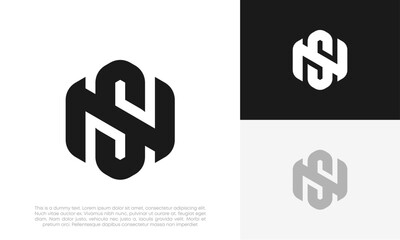 letter SN or NS initial logo design vector	