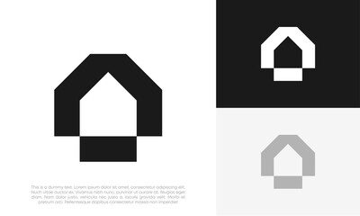 real estate, home abstract line logo design vector