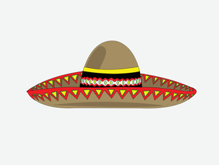 Sombrero hat vector illustration on white background 