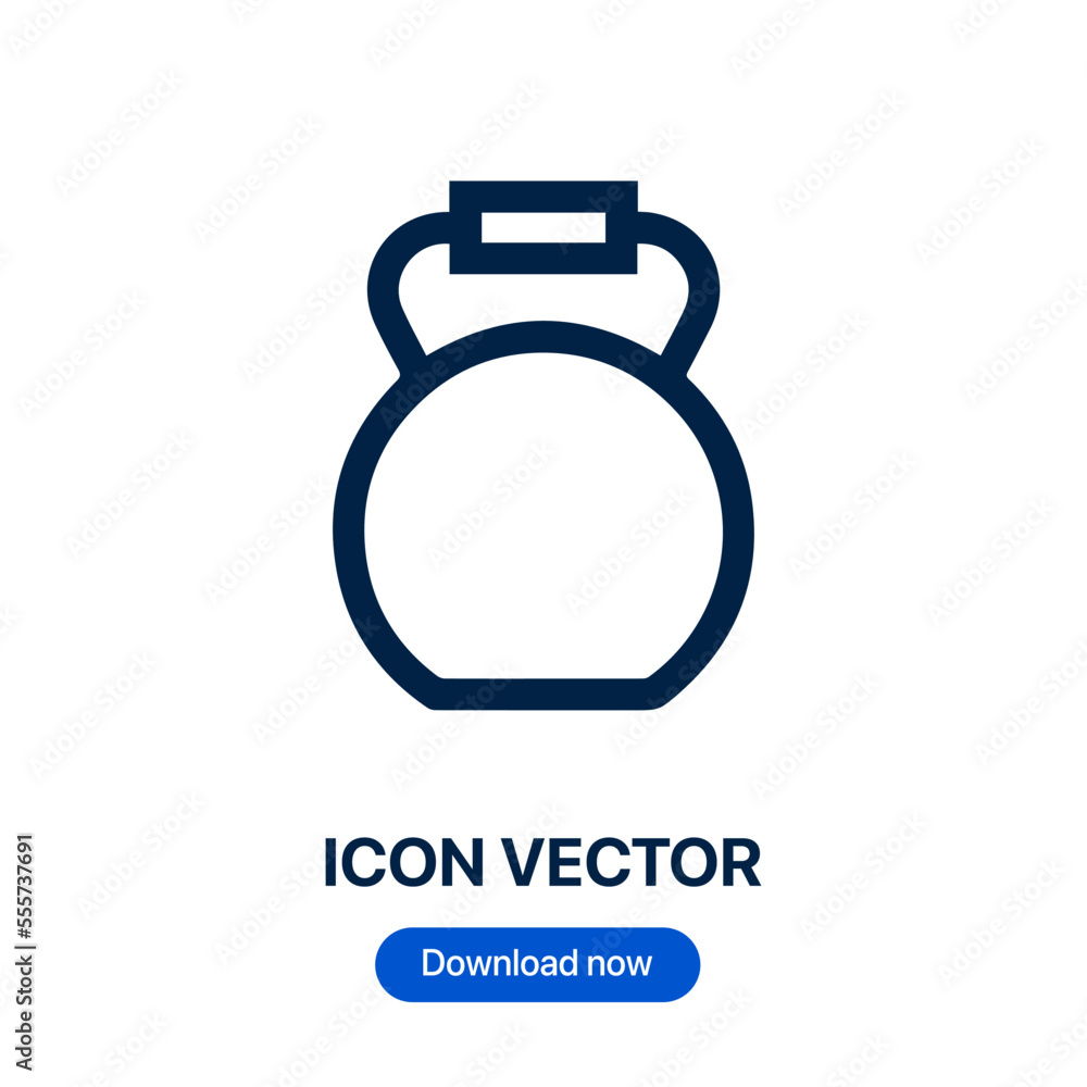 Poster kettlebell icon vector. linear style sign for mobile concept and web design. kettlebell symbol illus