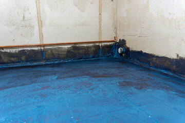 Waterproofing of the bathroom. waterproofing mortar. Home renovation