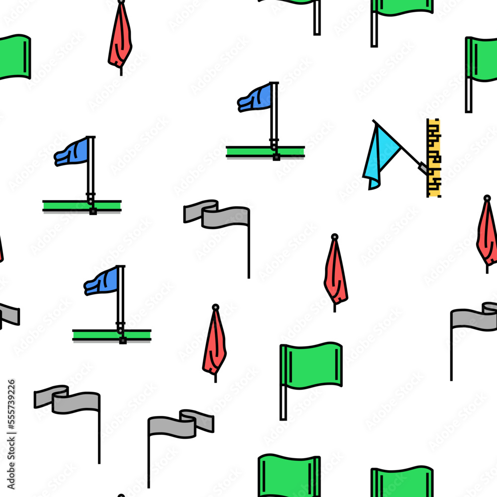 Aufkleber flag start web pennant map vector seamless pattern thin line illustration