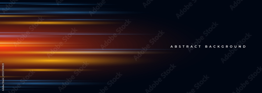Aufkleber Black modern wide abstract technology background with glowing high-speed and movement light effect. Vector illustration