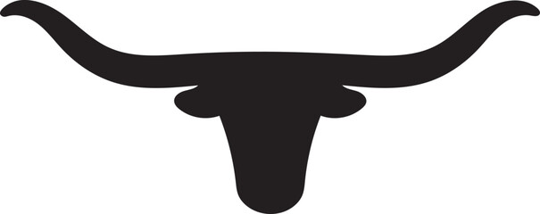 Animal Black Bull Longhorn Cattle Ranch VEctor