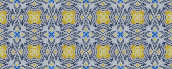 Aquamarine Seamless Pattern Thai. Boho Shibori