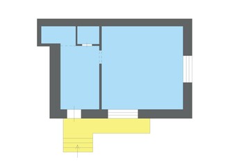 2D CAD layout plan drawing. Draft plan. Apartment drawing. Standard home floorplan.