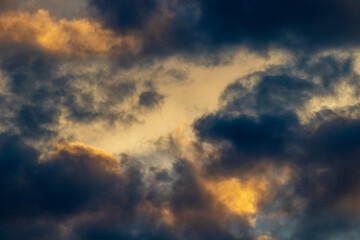 sky with clouds  and lots of colours at sunset