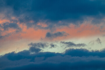 sky with clouds  and lots of colours at sunset