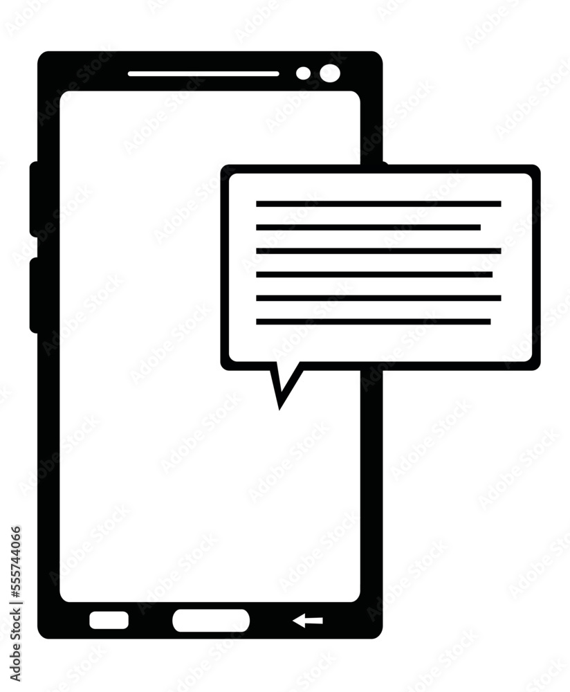 Poster vector illustration of a cell phone icon with a text message