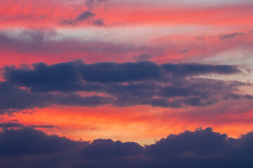 sky with clouds  and lots of colours at sunset