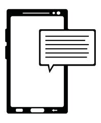vector illustration of a cell phone icon with a text message