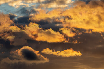 sky with clouds  and lots of colours at sunset