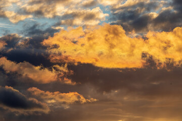 sky with clouds  and lots of colours at sunset