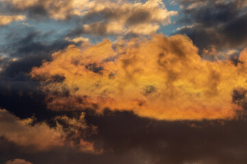 sky with clouds  and lots of colours at sunset