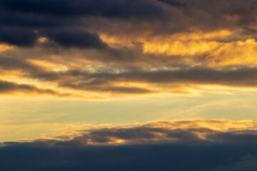 sky with clouds  and lots of colours at sunset
