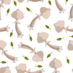 A grebe pattern on a white background. Vector illustration of a print of a poisonous mushroom. Pattern for backgrounds, banners, paper, etc.