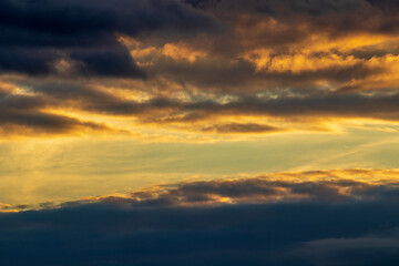sky with clouds  and lots of colours at sunset