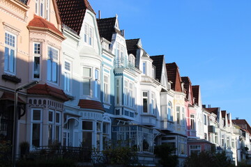 Old townhouses in the city of Bremen, Germany | The so-called Altbremerhaus is a common building...