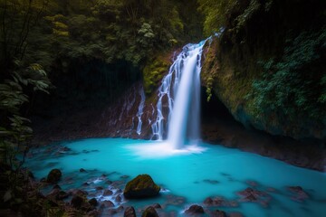 Fototapeta na wymiar Rio Celeste waterfall, Tenorio National Park, Costa Rica