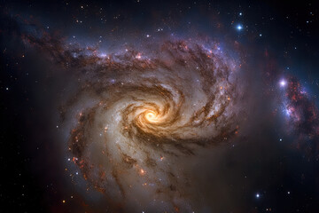 a close up of the Milky Way galaxy in the cosmos, along with stars and space dust. Generative AI