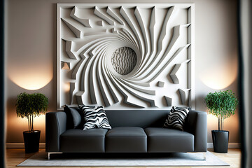 a contemporary living room wall. Generative AI