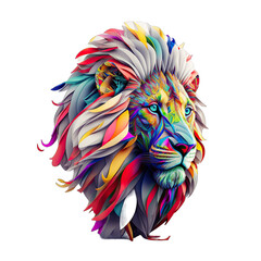 Multicolored animal 3d for t-shirt printing design and various uses