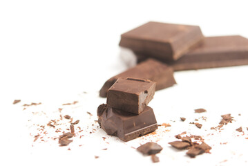 dark chocolate stack close up