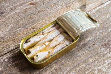 canned sardines in olive oil - obrazy, fototapety, plakaty