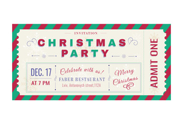 A ticket to a Christmas party. Admit one	
