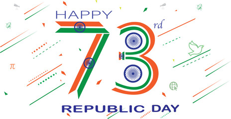 73rd Republic day in India celebration on January 26 illustration, It's designed by vishal singh 
