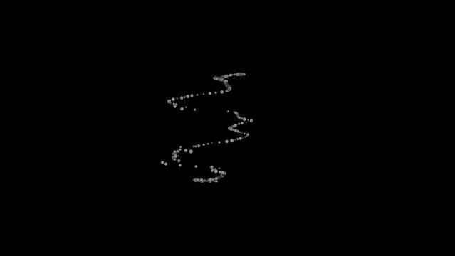 3D DNA strand rotates and breaks down on black background with Alpha Channel. Scientific and medical concept. The medical process. Model of DNA system. 3d animation