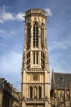 Bell Tower at Eglise St Germain l'Auxerrois, Paris, France
