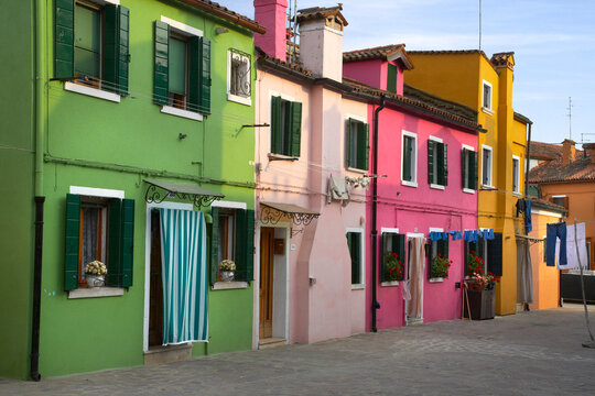 Row of Houses, Burano, Venice, Italy