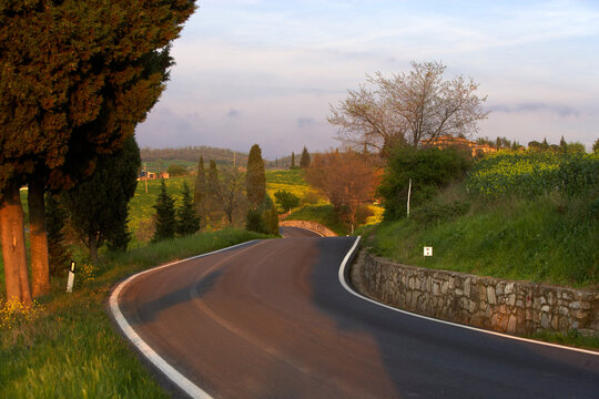 Road near Montecchiello, Tuscany, Italy