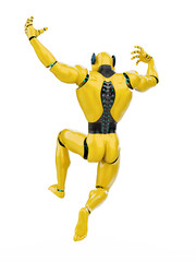 cyber tigerin is jumping rear view