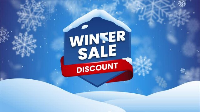 Winner Sale, Offer, discount, Christmas card with snow covered house, festival, 4k Background, background, 
