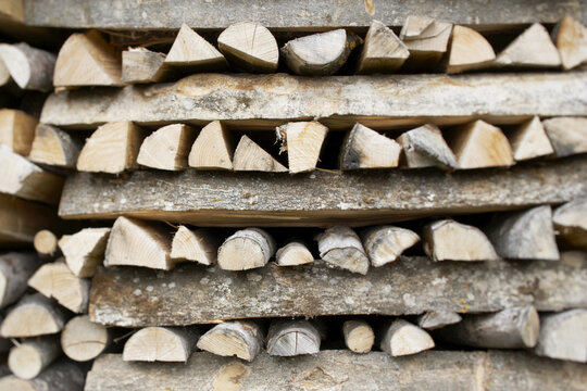 Stacks of Wood, Brienz, Interlaken-Oberhasli, Canton of Berne, Switzerland