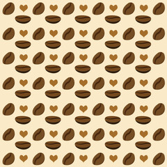 Coffee beans seamless pattern